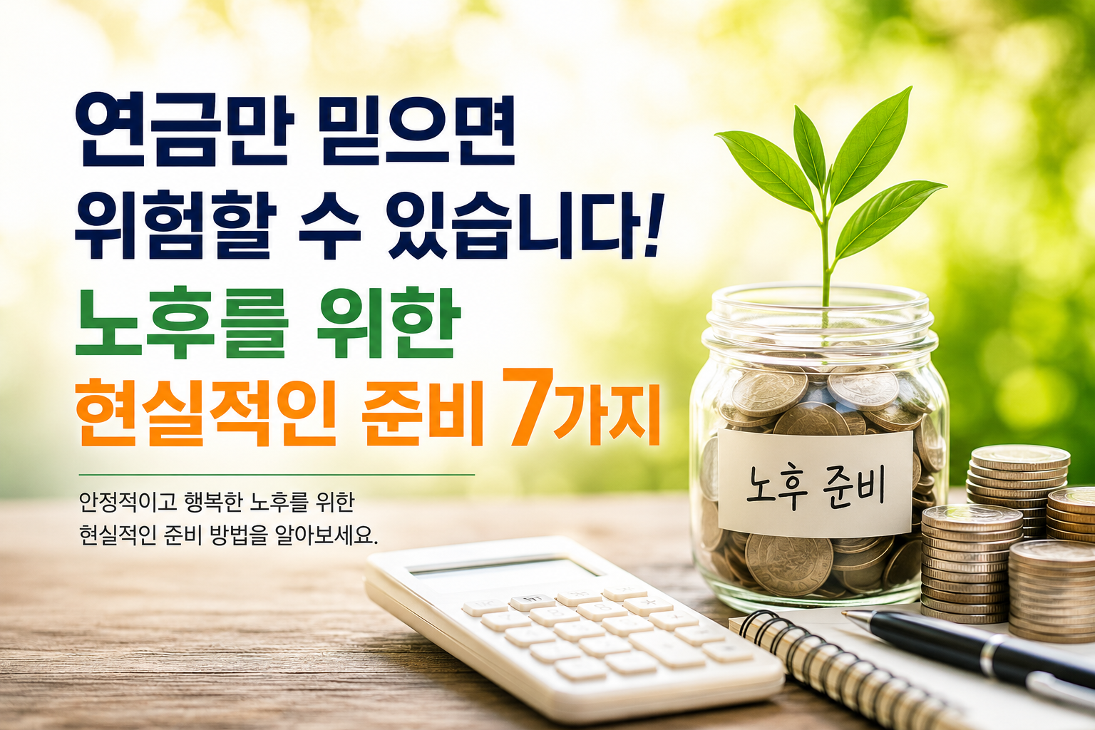 연금만 믿으면 위험할 수 있습니다! 노후를 위한 현실적인 준비 7가지