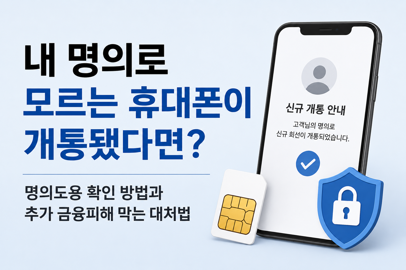내 명의로 모르는 휴대폰이 개통됐다면? 명의도용 확인 방법과 추가 금융피해 막는 대처법
