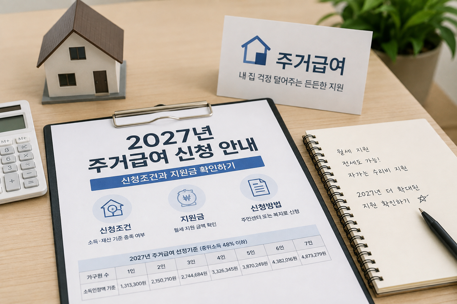 2027년 주거급여 신청조건과 지원금｜월세 지원 얼마 받을까?